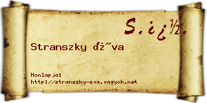 Stranszky Éva névjegykártya
