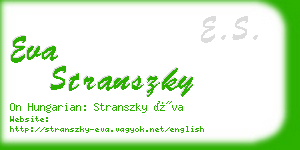 eva stranszky business card